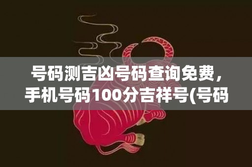 号码测吉凶号码查询免费，手机号码100分吉祥号(号码测吉凶号码查询)