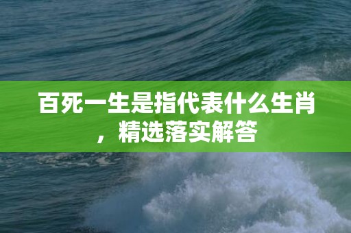 百死一生是指代表什么生肖，精选落实解答