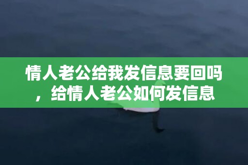 情人老公给我发信息要回吗，给情人老公如何发信息