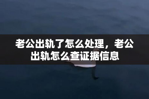 老公出轨了怎么处理，老公出轨怎么查证据信息