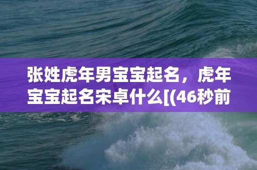 张姓虎年男宝宝起名，虎年宝宝起名宋卓什么[(46秒前已更新)]