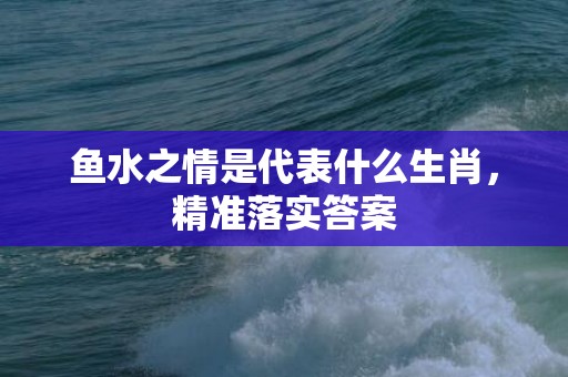 鱼水之情是代表什么生肖，精准落实答案