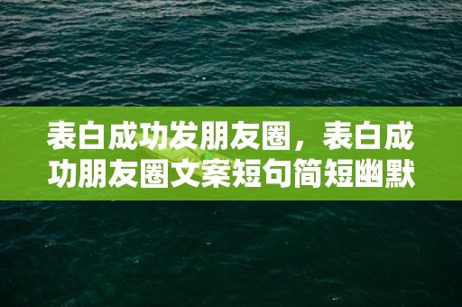 表白成功发朋友圈，表白成功朋友圈文案短句简短幽默