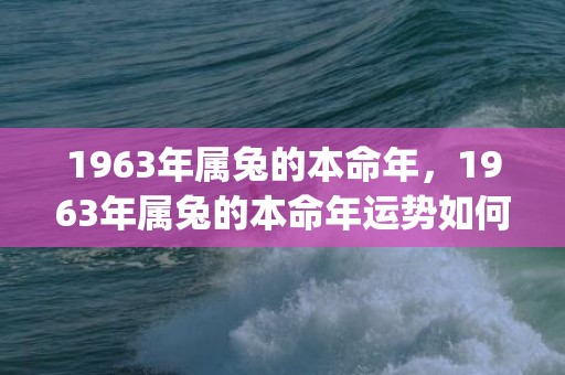 1963年属兔的本命年，1963年属兔的本命年运势如何(1963年属兔的五行属性是什么)