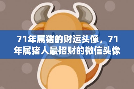 71年属猪的财运头像，71年属猪人最招财的微信头像风景(71年属猪的财运在哪方)