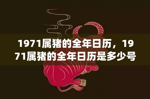 1971属猪的全年日历，1971属猪的全年日历是多少号(1971年属猪50岁以后的命运)