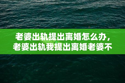 老婆出轨提出离婚怎么办，老婆出轨我提出离婚老婆不同意怎么办呢