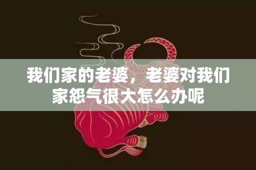 我们家的老婆，老婆对我们家怨气很大怎么办呢