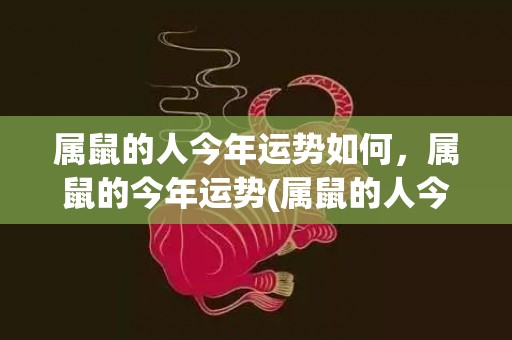 属鼠的人今年运势如何，属鼠的今年运势(属鼠的人今年的运势和财运)