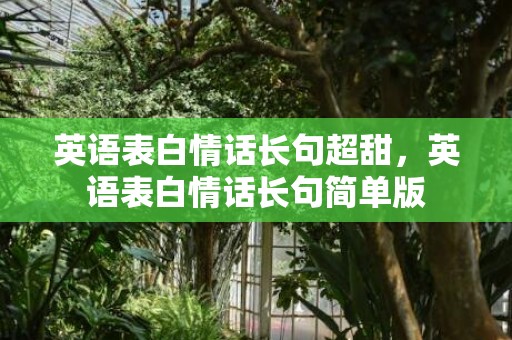 英语表白情话长句超甜，英语表白情话长句简单版