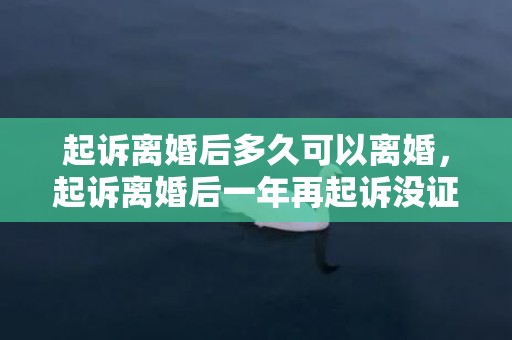 起诉离婚后多久可以离婚，起诉离婚后一年再起诉没证据就可以直接叛离吗