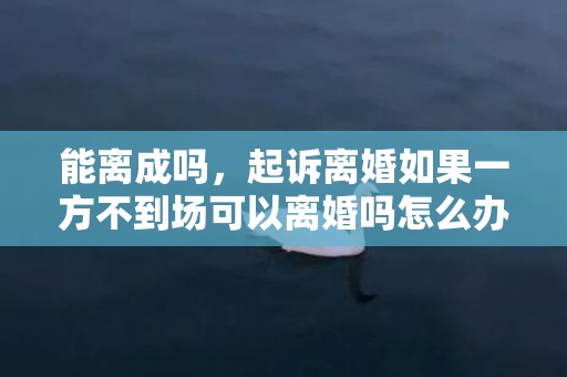 能离成吗，起诉离婚如果一方不到场可以离婚吗怎么办理手续