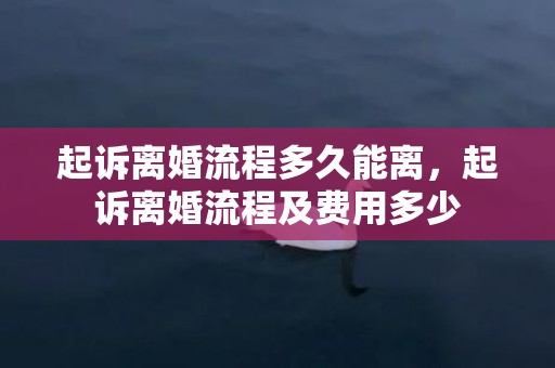 起诉离婚流程多久能离，起诉离婚流程及费用多少