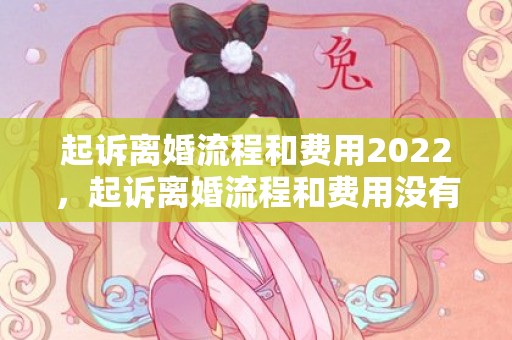 起诉离婚流程和费用2022，起诉离婚流程和费用没有财产纠纷吗怎么办