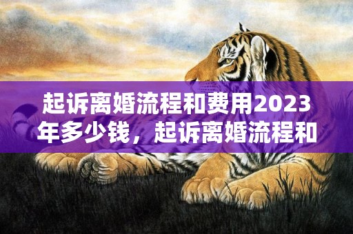 起诉离婚流程和费用2023年多少钱，起诉离婚流程和费用多久时间可以起诉