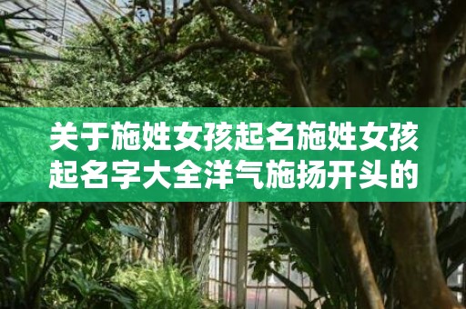 关于施姓女孩起名施姓女孩起名字大全洋气施扬开头的信息