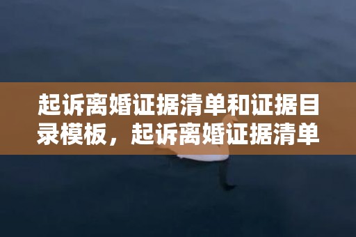 起诉离婚证据清单和证据目录模板，起诉离婚证据清单和证据目录一样吗怎么写范本