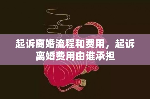 起诉离婚流程和费用，起诉离婚费用由谁承担