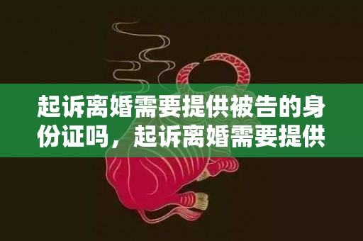 起诉离婚需要提供被告的身份证吗，起诉离婚需要提供什么证据吗法院会受理吗