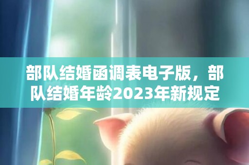 部队结婚函调表电子版，部队结婚年龄2023年新规定是什么时候出来的