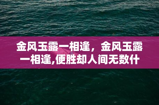 金风玉露一相逢，金风玉露一相逢,便胜却人间无数什么意思