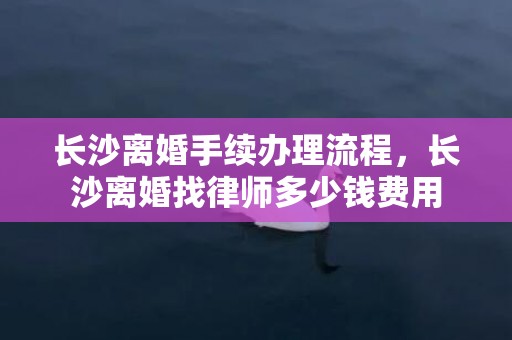 长沙离婚手续办理流程，长沙离婚找律师多少钱费用