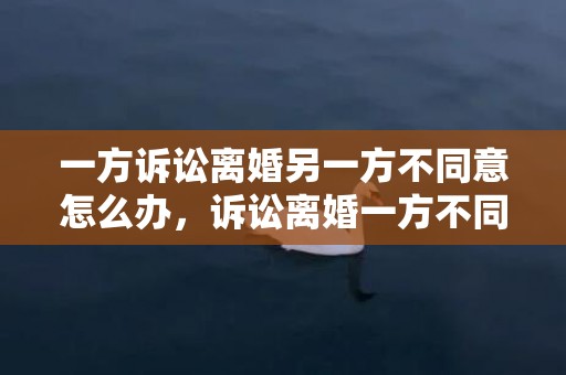 一方诉讼离婚另一方不同意怎么办，诉讼离婚一方不同意调解开庭直接判离婚吗