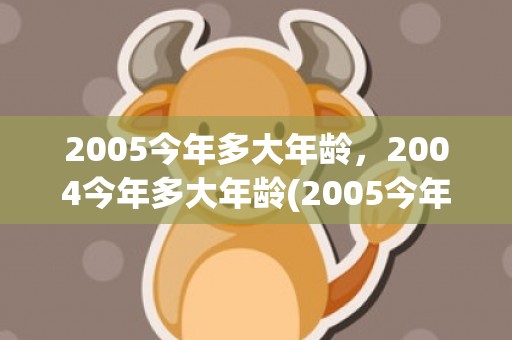 2005今年多大年龄，2004今年多大年龄(2005今年多大了满十八周岁了吗)