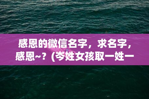 感恩的微信名字，求名字，感恩~？(岑姓女孩取一姓一名？)