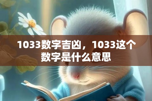 1033数字吉凶，1033这个数字是什么意思