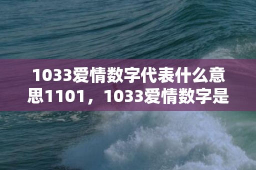 1033爱情数字代表什么意思1101，1033爱情数字是什么意思