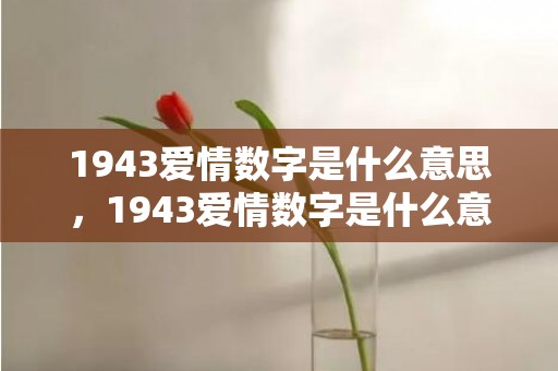 1943爱情数字是什么意思，1943爱情数字是什么意思