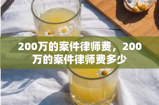 200万的案件律师费，200万的案件律师费多少