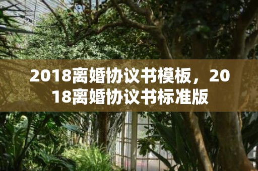 2018离婚协议书模板，2018离婚协议书标准版