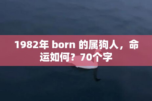 1982年 born 的属狗人，命运如何？70个字