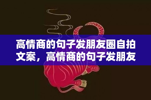 高情商的句子发朋友圈自拍文案，高情商的句子发朋友圈最感人的短句文案