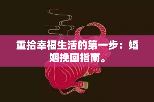 重拾幸福生活的第一步：婚姻挽回指南。