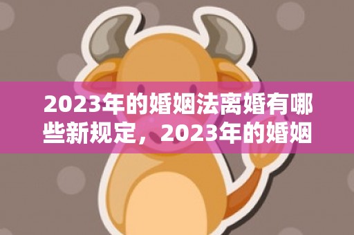 2023年的婚姻法离婚有哪些新规定，2023年的婚姻法结婚年龄