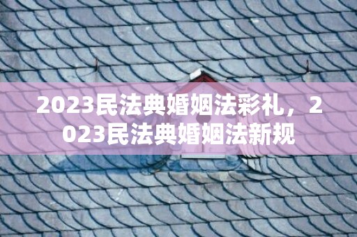 2023民法典婚姻法彩礼，2023民法典婚姻法新规