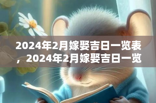 2024年2月嫁娶吉日一览表，2024年2月嫁娶吉日一览表