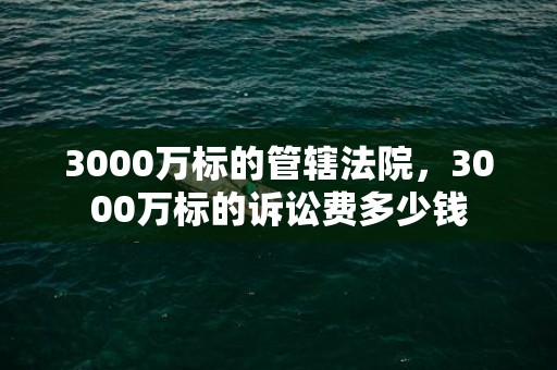 3000万标的管辖法院，3000万标的诉讼费多少钱