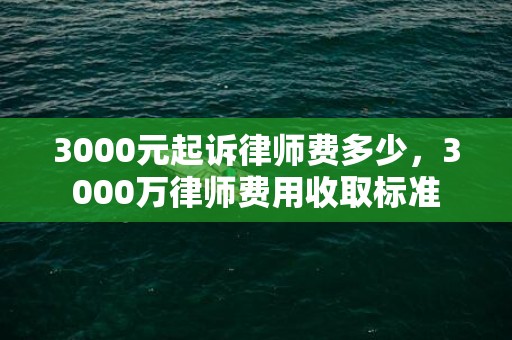 3000元起诉律师费多少，3000万律师费用收取标准