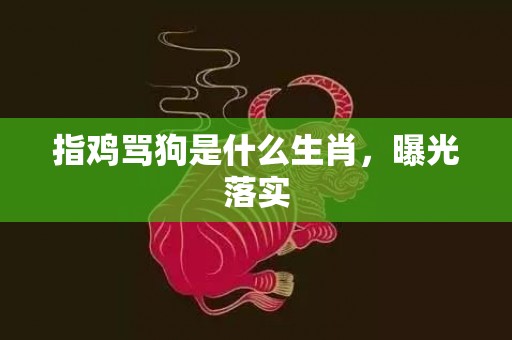 指鸡骂狗是什么生肖，曝光落实