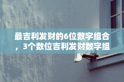 最吉利发财的6位数字组合，3个数位吉利发财数字组合