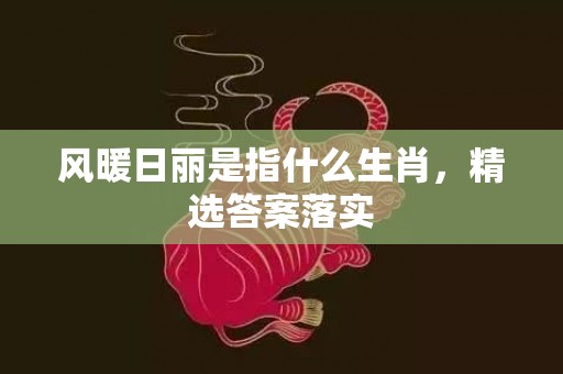 风暖日丽是指什么生肖，精选答案落实