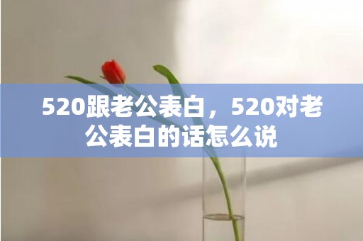 520跟老公表白，520对老公表白的话怎么说