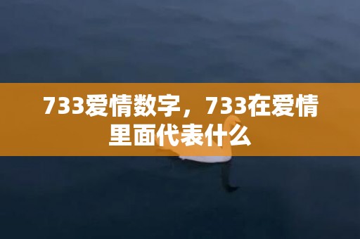 733爱情数字，733在爱情里面代表什么