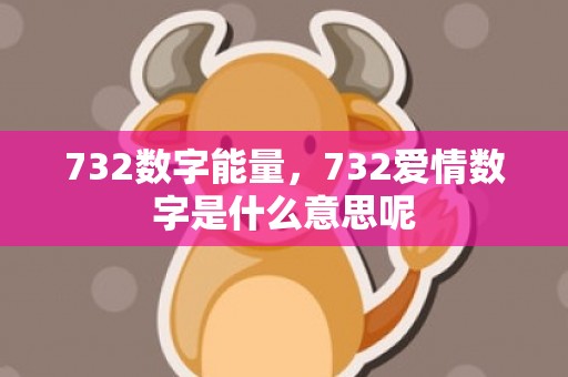 732数字能量，732爱情数字是什么意思呢