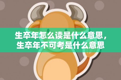 生卒年怎么读是什么意思，生卒年不可考是什么意思