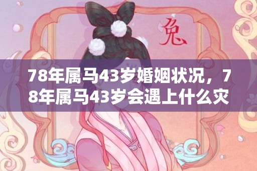 78年属马43岁婚姻状况，78年属马43岁会遇上什么灾难 运势如何